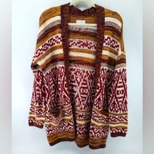$90 Lucky Brand 2022 Southwestern Cotton Blend Aztec Tribal Western Cardigan